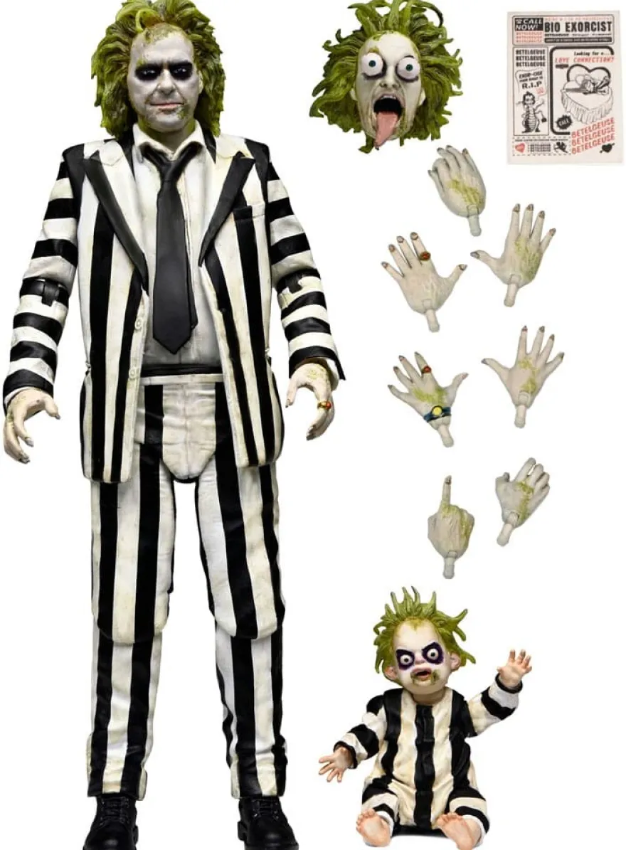 Beetlejuice Beetlejuice Actionfigur 7 Scale Ultimate Striped Suit Beetlejuice 18 cm