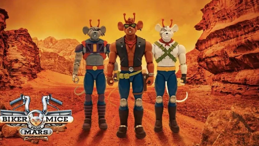 Biker Mice from Mars Actionfiguren Set - Throttle, Vinnie & Modo