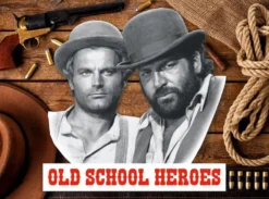 Bud Spencer & Terence Hill 3D Blechschild Old School Heroes 45 x 45 cm