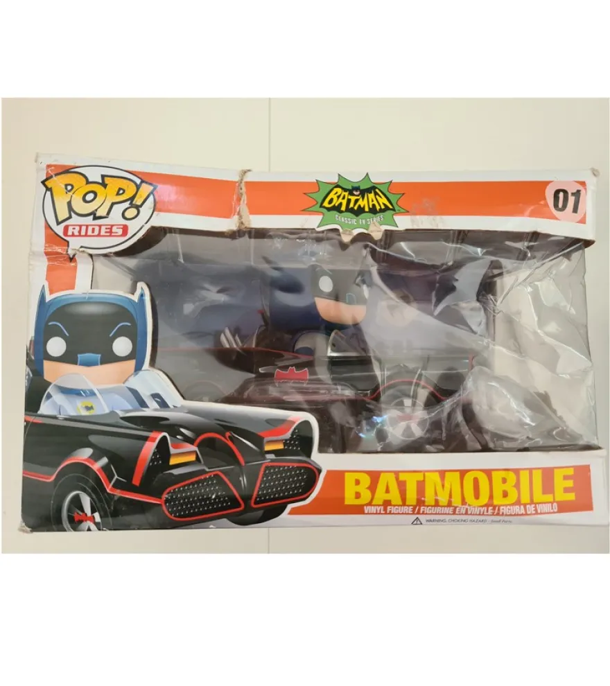 B-Ware Batman POP! Vinyl Figur 1966 Batmobile mit Batman 10 cm - defekte Verpackung