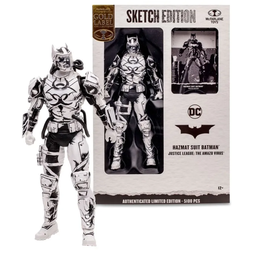 DC Multiverse Actionfigur Hazmat Suit Batman (Line Art) (Gold Label) 18 cm