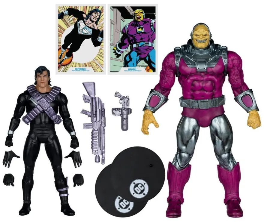 DC Multiverse Megafig Actionfigur 2er Pack Mongul vs Superman (Return of Superman) 25 cm