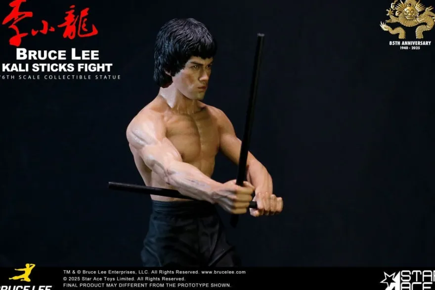 Der Mann mit der Todeskralle Statue 1/6 Bruce Lee Kali Sticks Fight Deluxe Basement Version 30 cm
