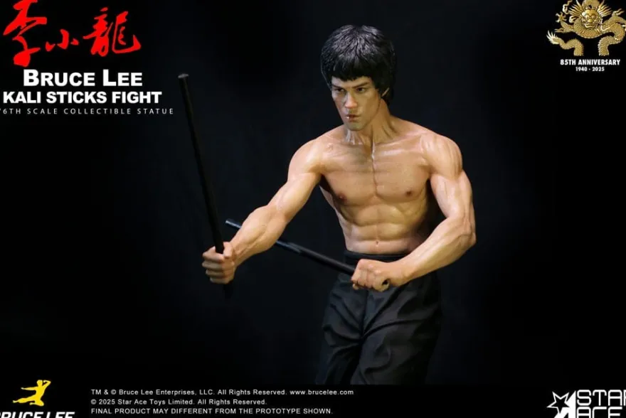 Der Mann mit der Todeskralle Statue 1/6 Bruce Lee Kali Sticks Fight Deluxe Basement Version 30 cm