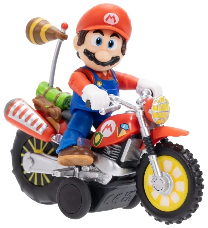 Der Super Mario Galaxy Film Actionfigur mit Rückziehmotorrad Mario 6 cm