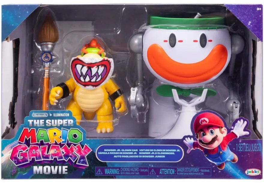 Der Super Mario Galaxy Film Actionfigur Bowser Jr. with Clown Car 13 cm