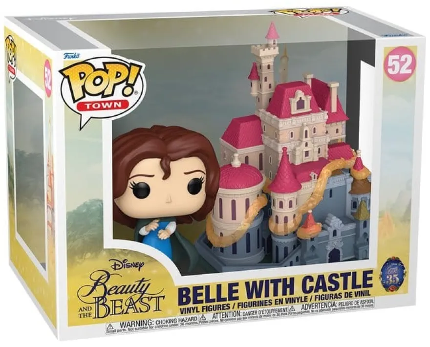Die Schöne und das Biest POP! Town Vinyl Figuren Belle with Castle 9 cm