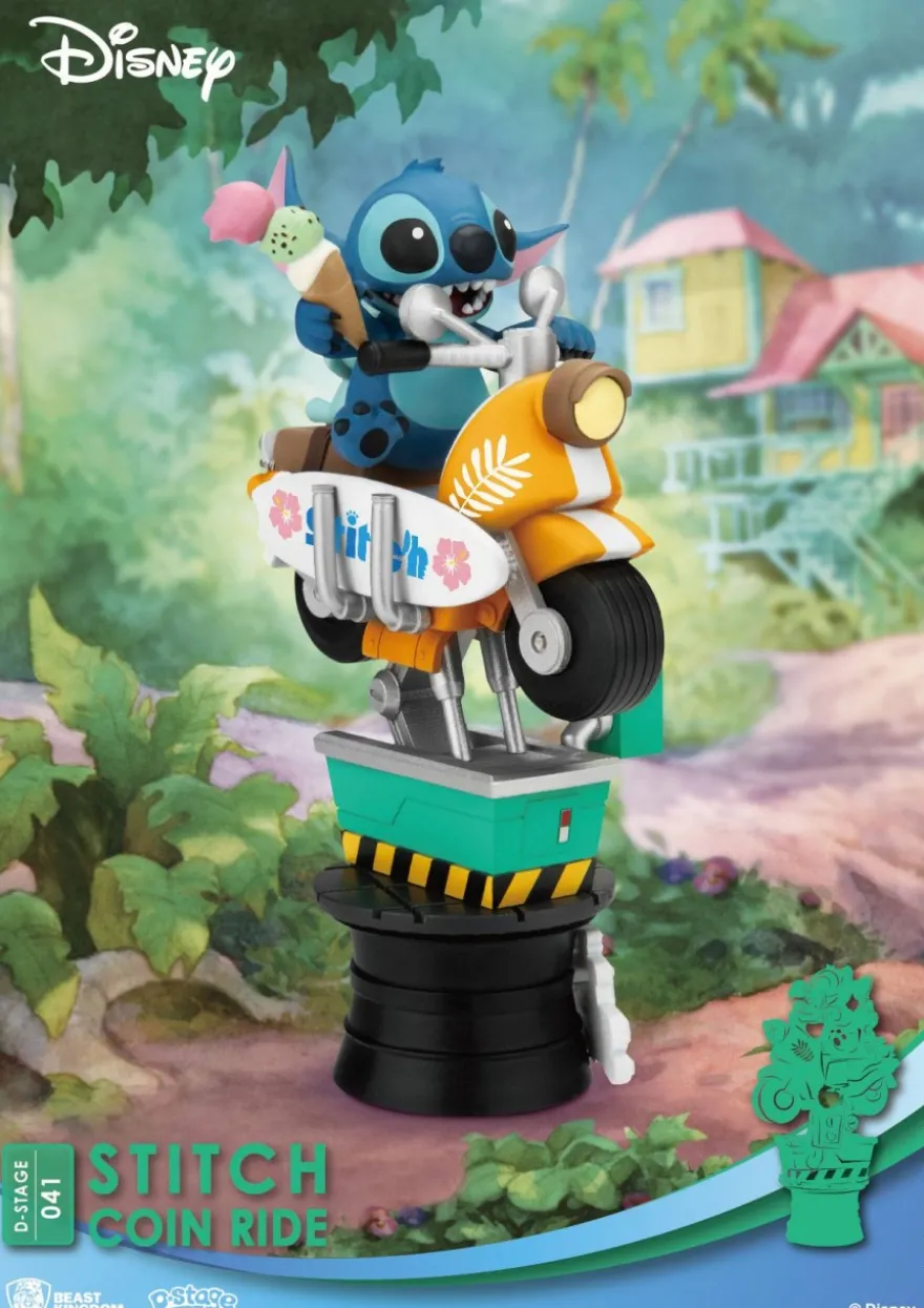 Disney D-Stage PVC Diorama Stitch Coin Ride 16 cm