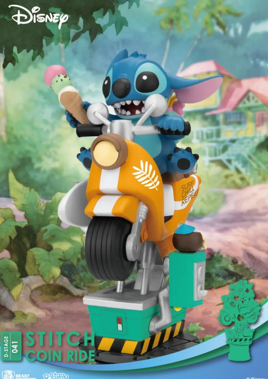 Disney D-Stage PVC Diorama Stitch Coin Ride 16 cm