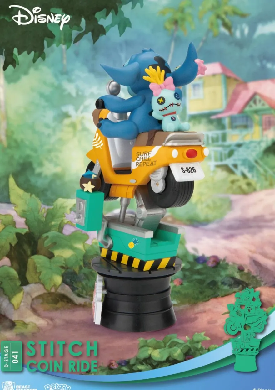Disney D-Stage PVC Diorama Stitch Coin Ride 16 cm