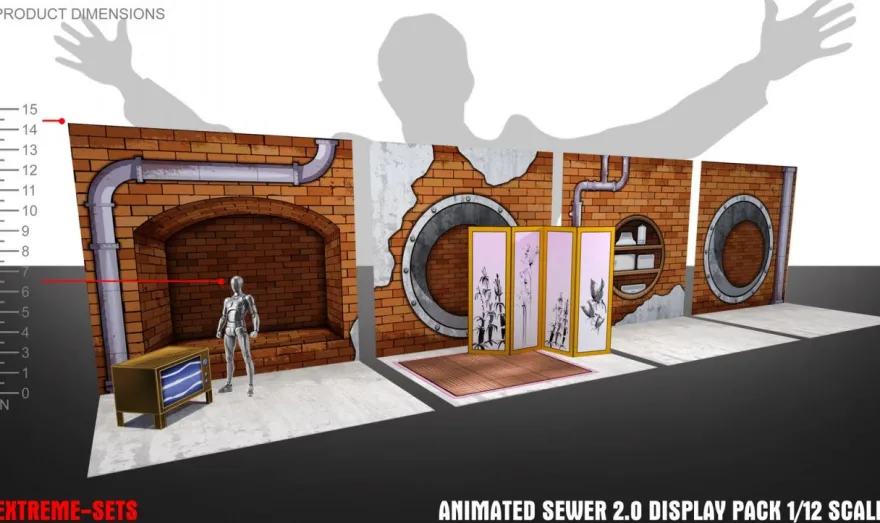 Extreme Sets Pop-Up Diorama Display Pack Animated Sewer 1/12