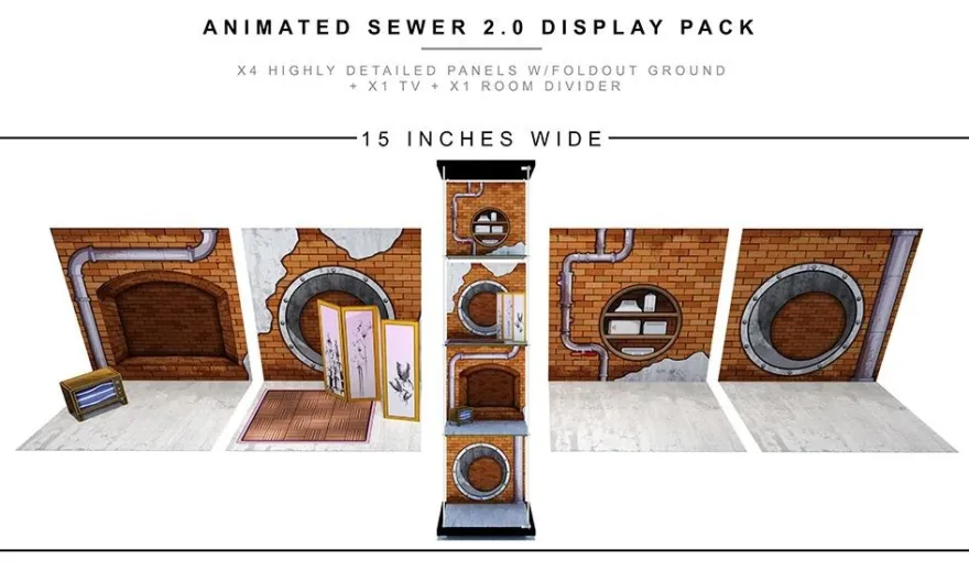 Extreme Sets Pop-Up Diorama Display Pack Animated Sewer 1/12