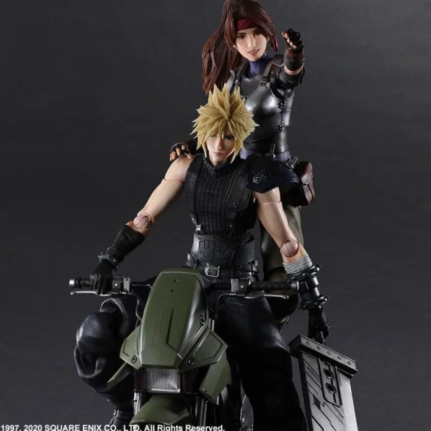Final Fantasy VII Remake Play Arts Kai Actionfiguren-Set Jessie & Cloud & Motorcycle