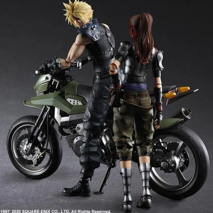 Final Fantasy VII Remake Play Arts Kai Actionfiguren-Set Jessie & Cloud & Motorcycle