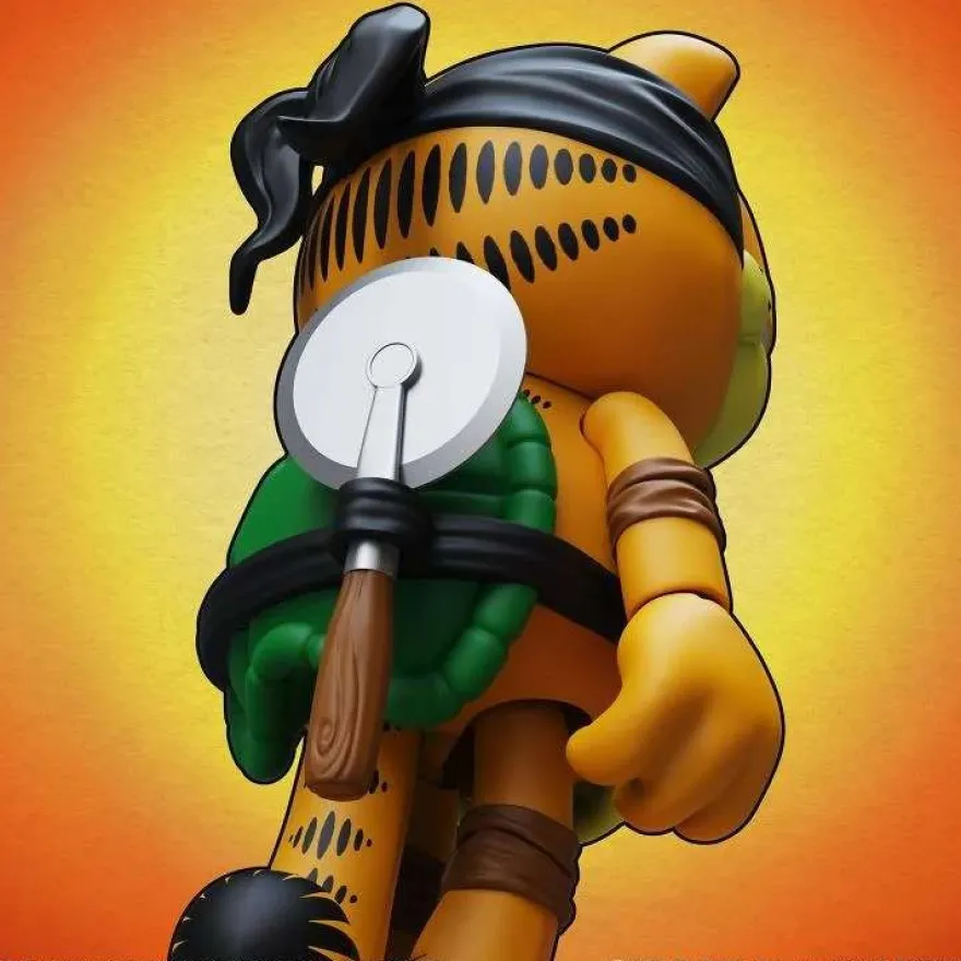 Garfield x TMNT Garfello und Sidekick Odie Actionfiguren