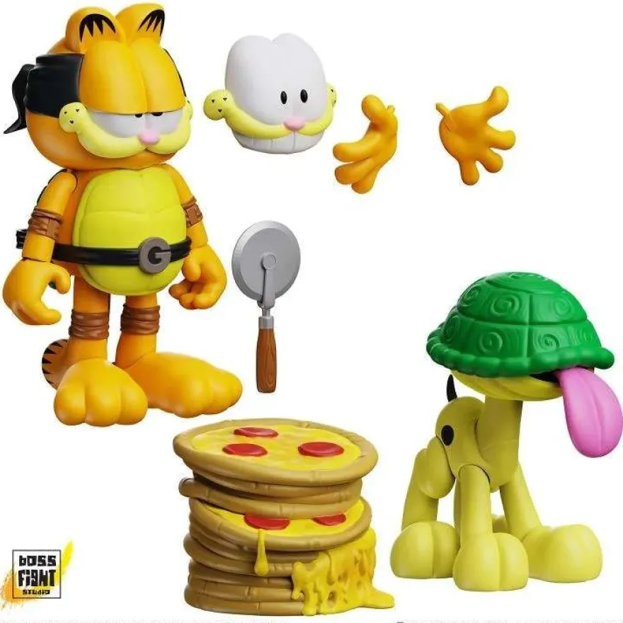 Garfield x TMNT Garfello und Sidekick Odie Actionfiguren