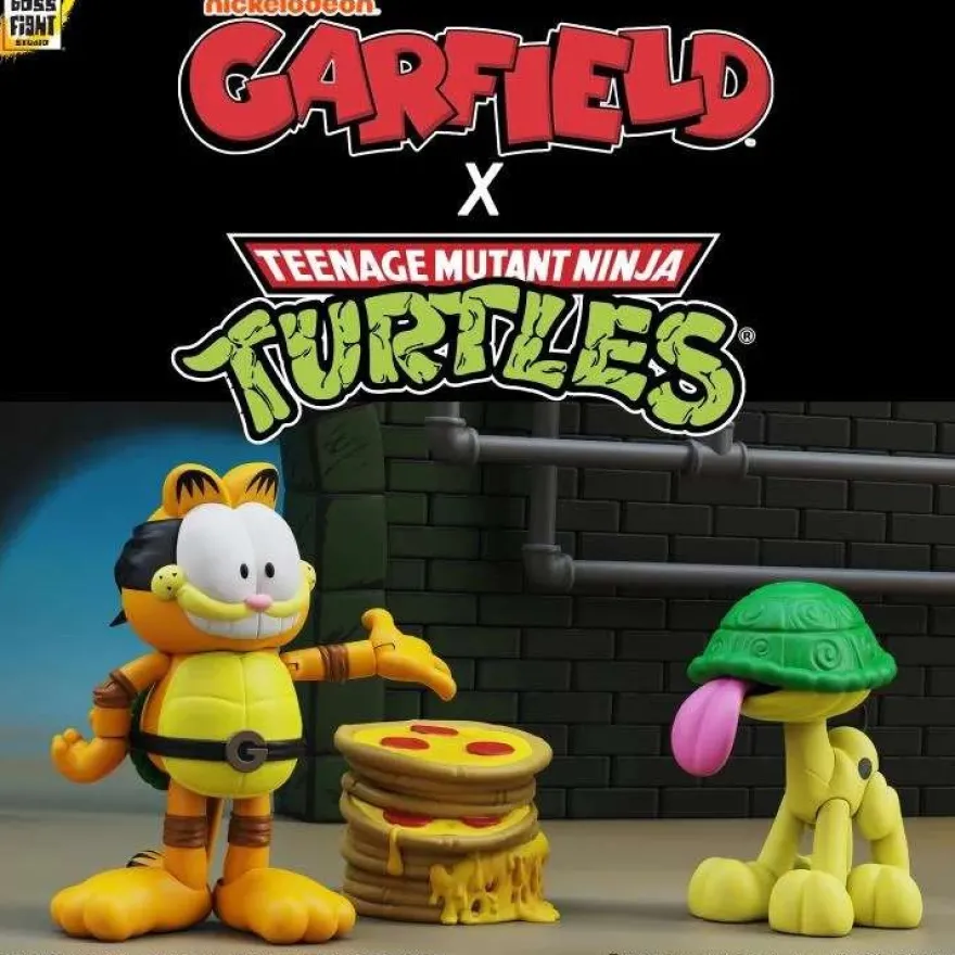 Garfield x TMNT Garfello und Sidekick Odie Actionfiguren