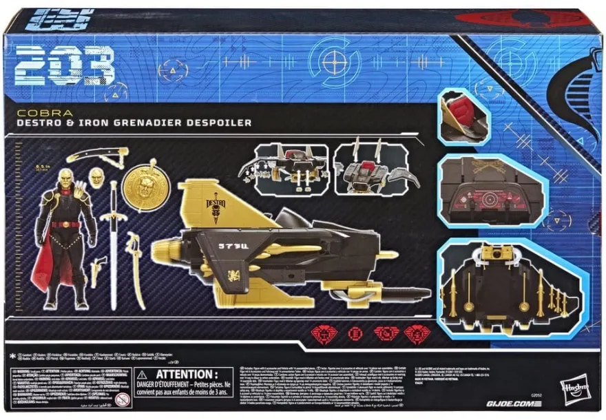 G.I. Joe Classified Series Actionfigur und Fahrzeug Set #203 Destro & Iron Grenadier Despoiler 15 cm