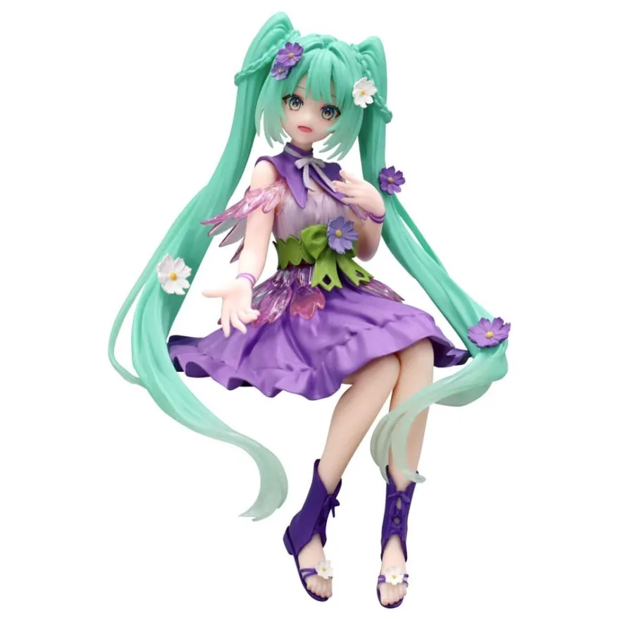 Hatsune Miku Noodle Stopper PVC Statue Flower Fairy Cosmos Purple Color Ver. 14 cm