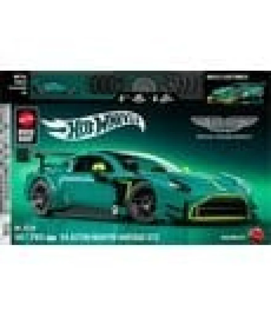 Hot Wheels Elite Mattel Brick Shop Bauset 1/16 '24 Aston Martin Vantage GT3