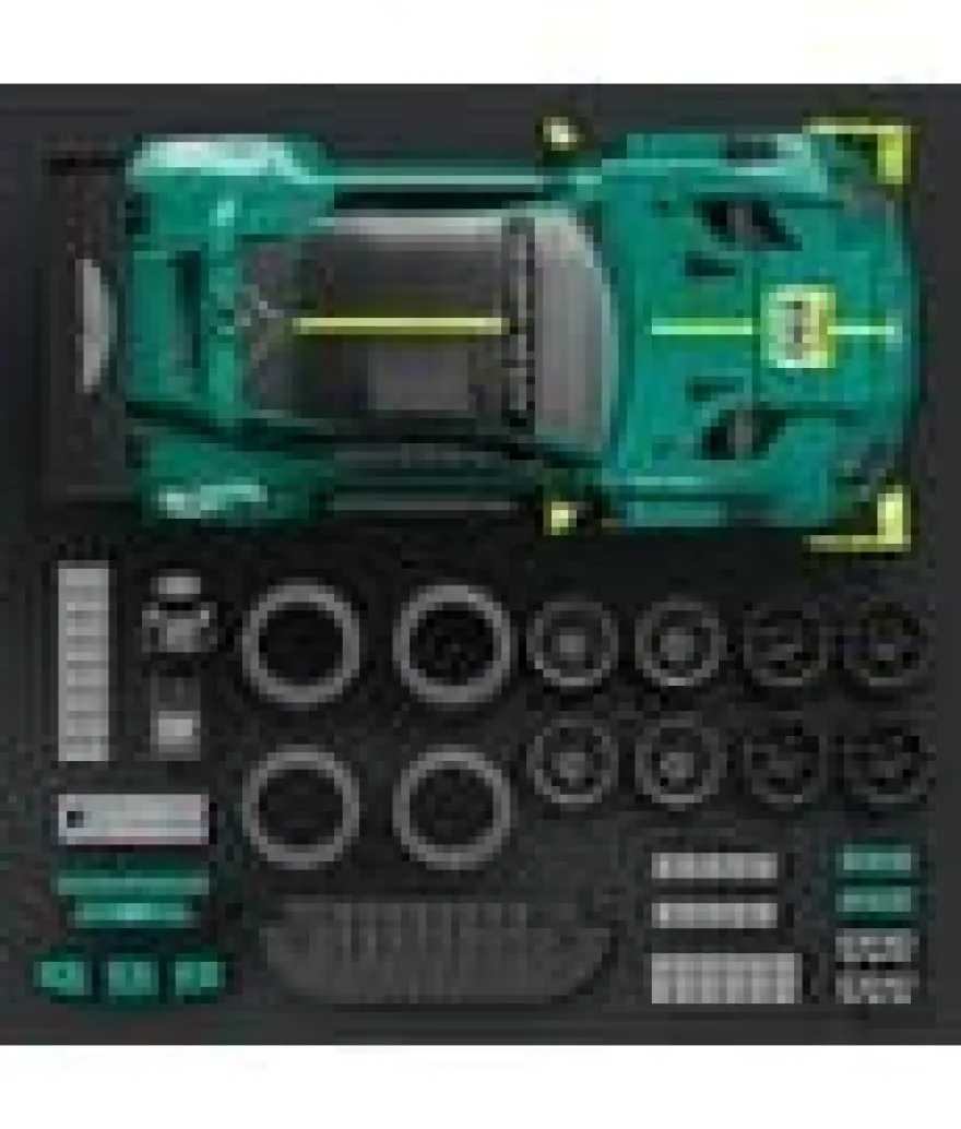 Hot Wheels Elite Mattel Brick Shop Bauset 1/16 '24 Aston Martin Vantage GT3