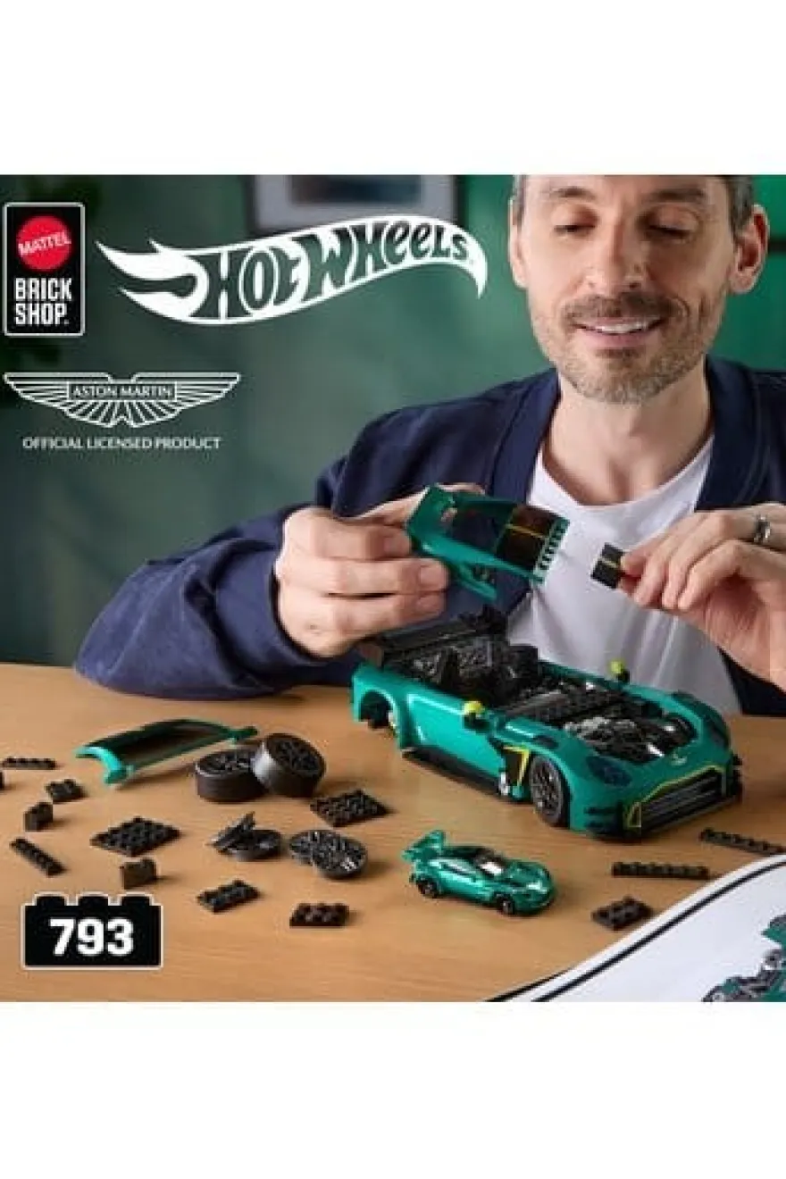 Hot Wheels Elite Mattel Brick Shop Bauset 1/16 '24 Aston Martin Vantage GT3