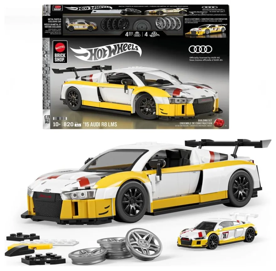 Hot Wheels Elite Mattel Brick Shop Bauset 1/16 '15 Audi R8 LMS