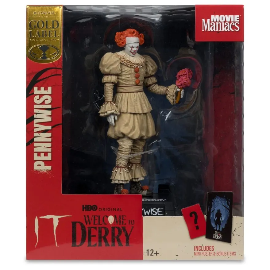 It: Welcome to Derry Movie Maniacs PVC Statue Pennywise (Flashback) (Gold Label) 16 cm