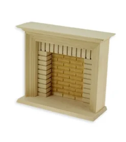 Kamin aus Naturholz - 1:12 - 13,5 x 11,3 x 5 cm