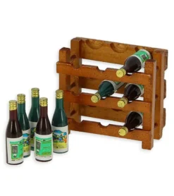 Kleines Weinregal aus Holz mit 9 Flaschen - 5,5 cm