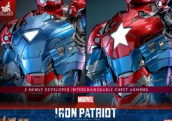 Marvel Comic Diecast Masterpiece Actionfigur 1/6 Iron Patriot Hot Toys Exclusive 32 cm