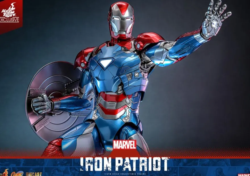 Marvel Comic Diecast Masterpiece Actionfigur 1/6 Iron Patriot Hot Toys Exclusive 32 cm