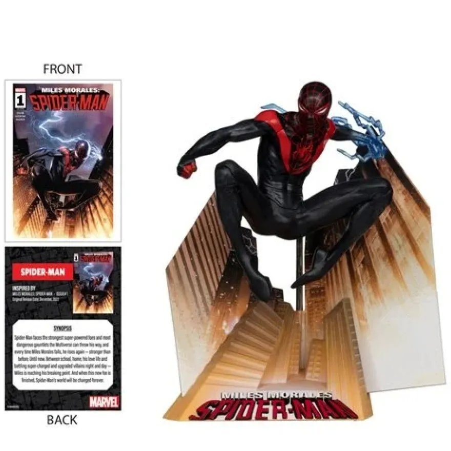 Marvel Wave 2 Spider-Man Miles Morales: Spider-Man #1 1:10 Scale Posed Figure with Scene