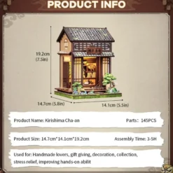 Miniature House Model Kit Kirishima Cha-an 19 x 14 cm