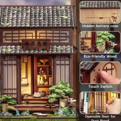 Miniature House Model Kit Kirishima Cha-an 19 x 14 cm