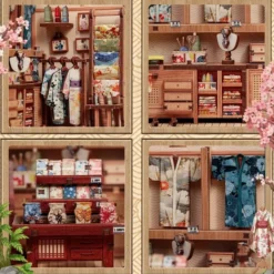 Miniature House Model Kit Sakura O Kimono Shop 19 x 14 cm