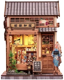 Miniature House Model Kit Sakura O Kimono Shop 19 x 14 cm