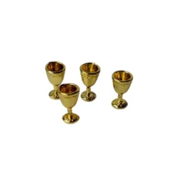 Miniatur Weingläser - gold - 4 Stück
