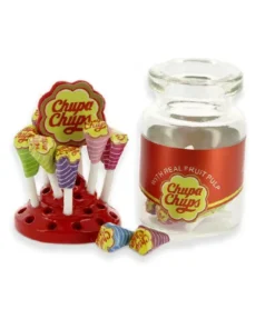 Mini Chupa Chups Lolli-Glas mit Deckel - 6 cm - 20-teilig