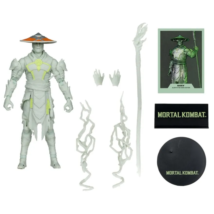 Mortal Kombat Actionfigur Glow in the Dark Edition Raiden (Gold Label) 18 cm