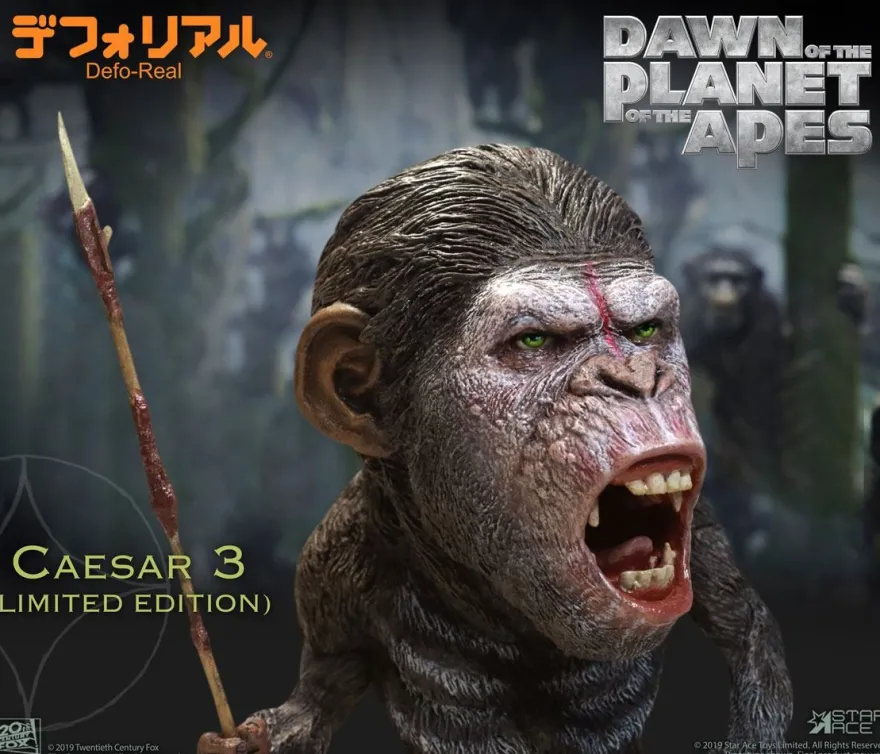 Planet der Affen: Revolution Defo-Real Series Soft Vinyl Statue Caesar (Warrior Face) Limited Editio