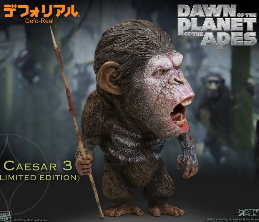 Planet der Affen: Revolution Defo-Real Series Soft Vinyl Statue Caesar (Warrior Face) Limited Editio