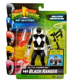 Power Rangers Actionfigur Auto-Morphin Black Ranger 12 cm
