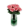 Rosenstrauß in Vase - rosa - 1:12 - 2,5 x 3,5 cm