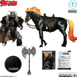 Spawn Actionfigur Bloodaxe mit Pferd (Spawn: The Dark Ages) (McFarlane Toys 30th Anniversary) (Gold