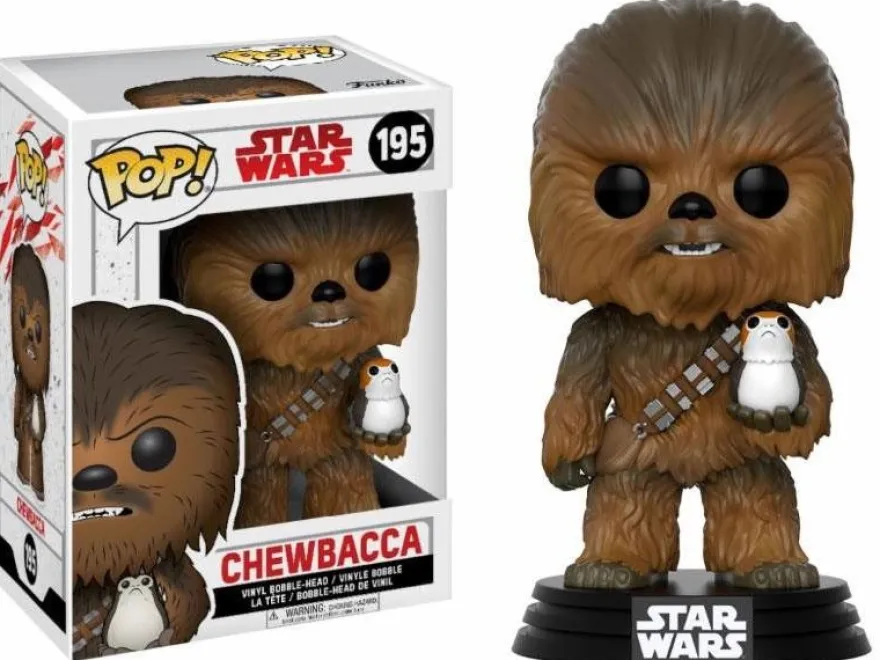 Star Wars Episode VIII POP! Vinyl Wackelkopf-Figur Chewbacca & Porg 9 cm