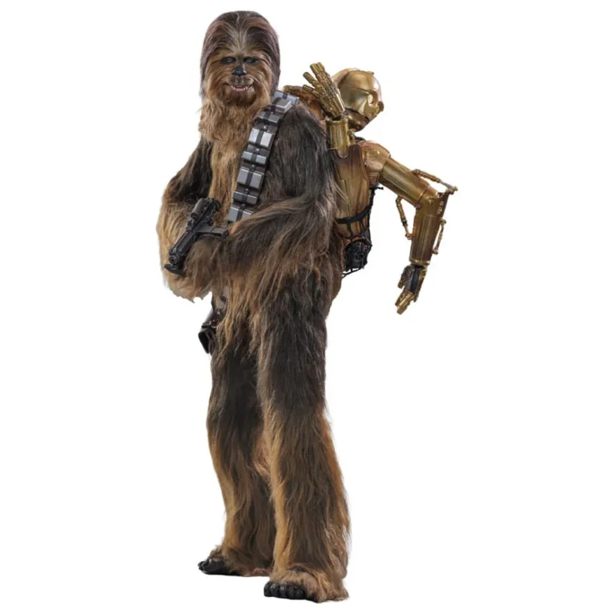 Star Wars Episode V Movie Masterpiece Actionfigur 1/6 Chewbacca with Disassembled C-3PO 36 cm