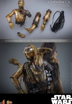 Star Wars Episode V Movie Masterpiece Actionfigur 1/6 Chewbacca with Disassembled C-3PO 36 cm
