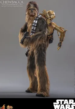 Star Wars Episode V Movie Masterpiece Actionfigur 1/6 Chewbacca with Disassembled C-3PO 36 cm