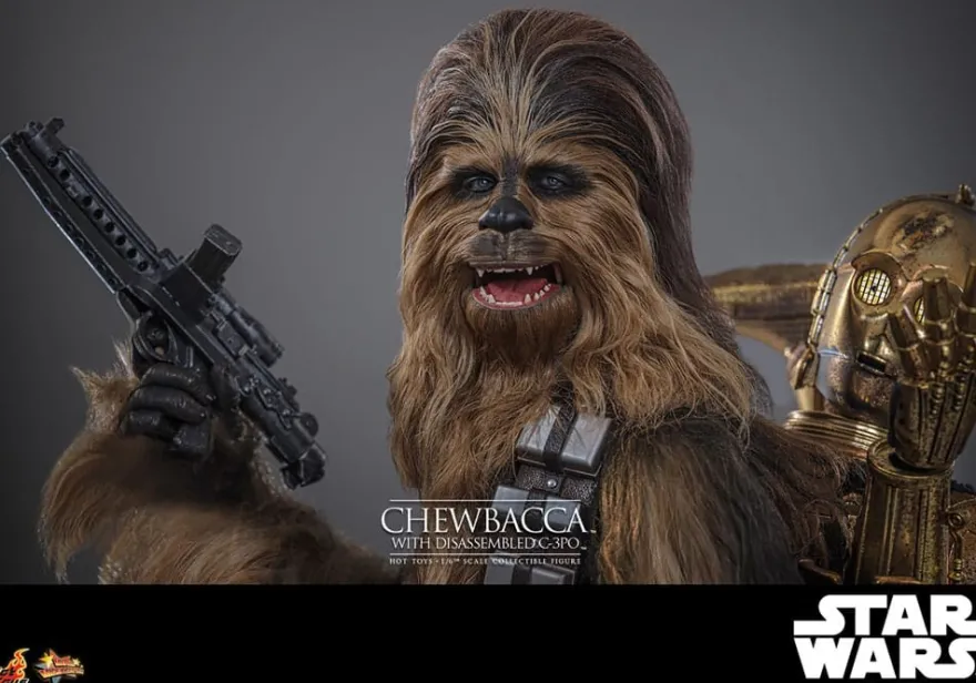 Star Wars Episode V Movie Masterpiece Actionfigur 1/6 Chewbacca with Disassembled C-3PO 36 cm